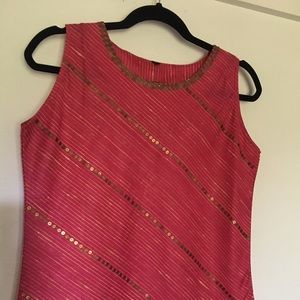 Pink and Muted Gold Tank Top